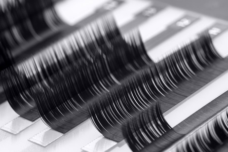 Set artificial lashes white isolated background, eyelash extension.の写真素材