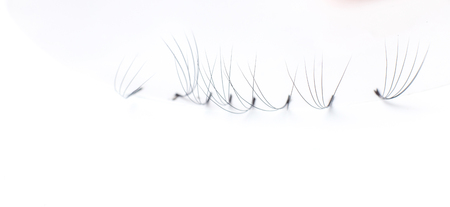 Set artificial lashes white isolated background, eyelash extension.の写真素材