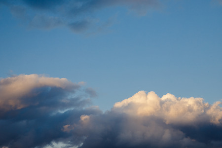 Rain clouds against blue sky. Concept weather forecastの写真素材