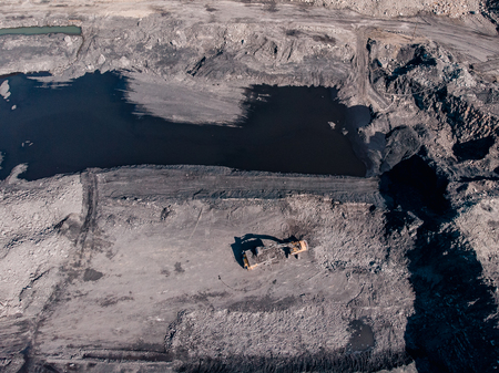 Open pit mine, extractive industry for coal, Russia, Kemerovo.の写真素材