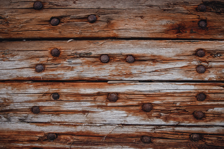Design old dark wood texture background ship with nailsの写真素材