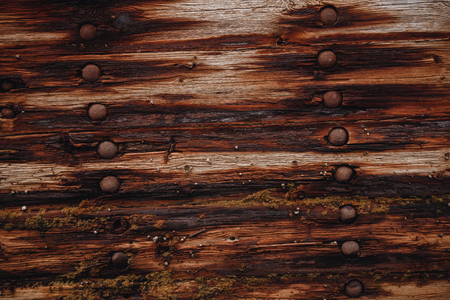 Design old dark wood texture background ship with nailsの写真素材