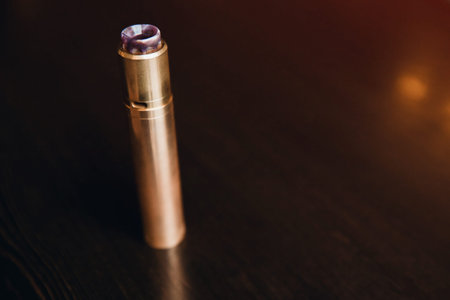 Close-up of electronic cigarette. vaping device. steam generator. high contrast and monochrome color...