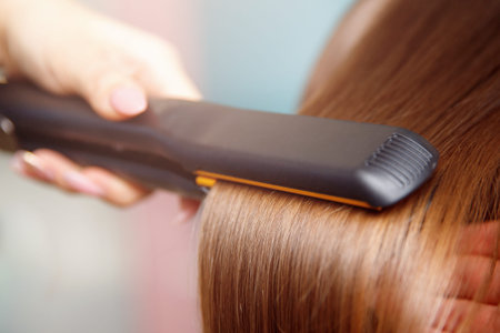 Hair iron straightening beauty care salon spa.