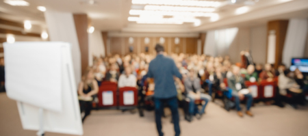 Blur background office Meeting business people working group of audience in hall or auditoriumの写真素材