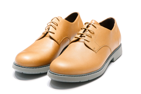 Classic men shoes on white isolated background.の写真素材