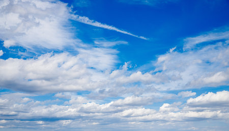 Beautiful blue sky clouds background, natural texture, sunny day