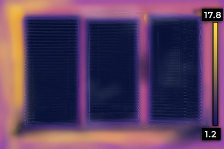 Master analysis thermal image of heat leak through upvc window.