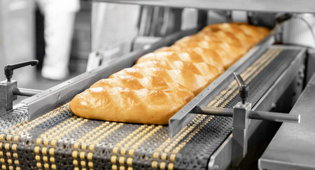 Automated production line bakery Fresh hot baked breads
