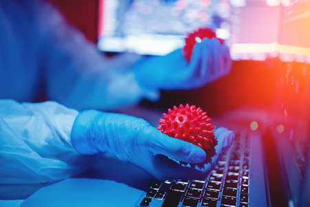 Laboratory blood test detection 2019-ncov coronavirus of dangerous for life. Pandemic vaccine conceptの写真素材