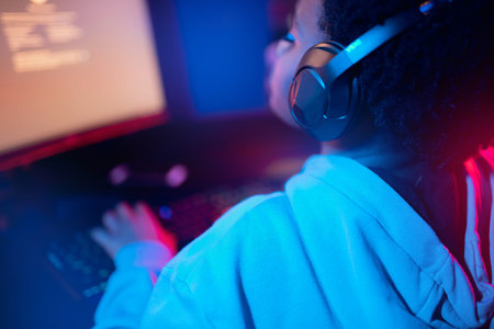 Call center operator African woman american representative customer service
