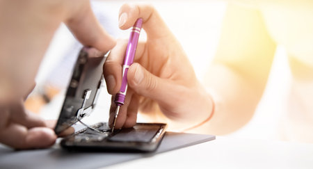 Mobile phone chip repair process, battery replacement and broken screen for recycling