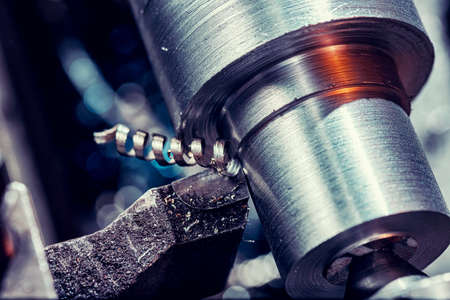 Industry machine iron tools. CNC turning cutting metal is operationの写真素材