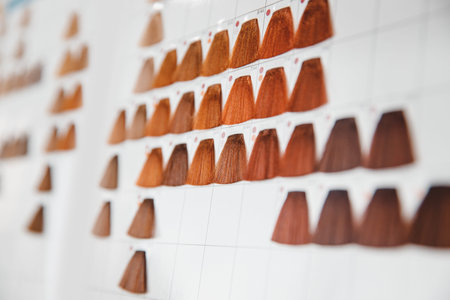 Set hair tints colors palette on white background