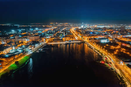 Aerial top view cityscape of Kazan Tatarstan travel Russiaの写真素材