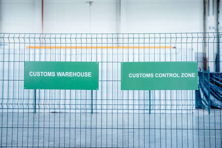 Customs control zone warehouse clearance cargo, international tradeの写真素材