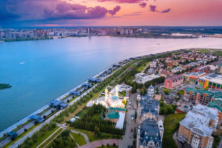 Cityscape of Kazan Aerial top beauty view Tatarstan travel Russiaの写真素材