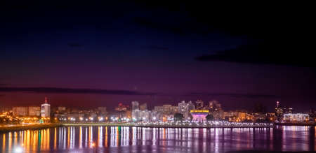 Summer night panorama city Kazan, Republic of Tatarstan. Concept Travel Beautiful Russiaの写真素材