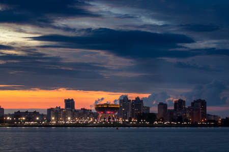 Summer night sunset panorama city Kazan, Republic of Tatarstan. Concept Travel Beautiful Russiaの写真素材