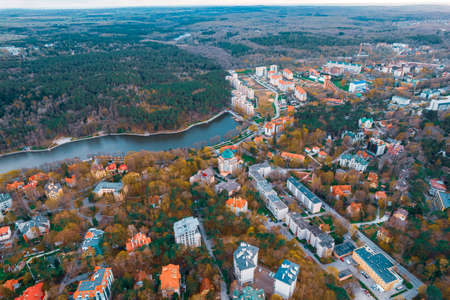 Aerial view city Svetlogorsk Kaliningrad Russia summer sunny dayの写真素材