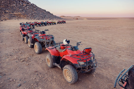 Safari Quad bikes ATV in desert Sharm Hurghada Cairo, Egypt. Concept extreme travel sportの写真素材