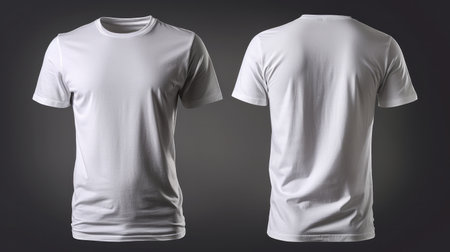 Front and back view of a plain white t shirtの素材