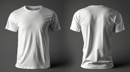 Front and back view of a plain white t shirtの素材