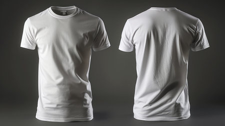 Front and back view of a plain white t shirtの素材