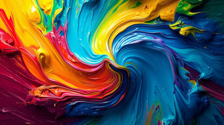 A swirling vortex of colorful paintの素材