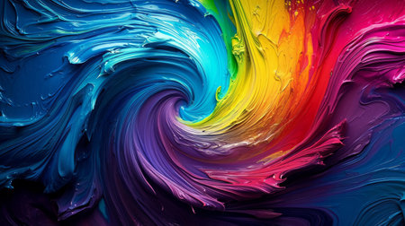 A swirling vortex of colorful paintの素材