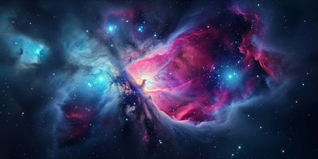 Colorful nebula in spaceの素材