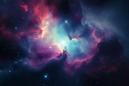 Colorful nebula in spaceの素材