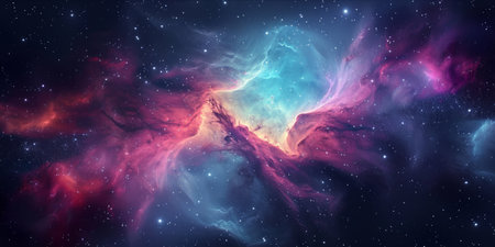 Colorful nebula in spaceの素材
