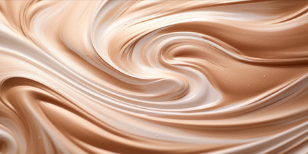 Textured swirls of creamy makeup foundationの素材