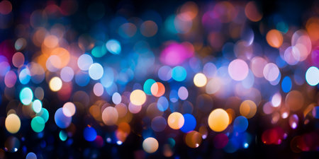 Abstract bokeh lights of various colorsの素材