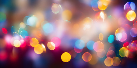 Abstract bokeh lights of various colorsの素材