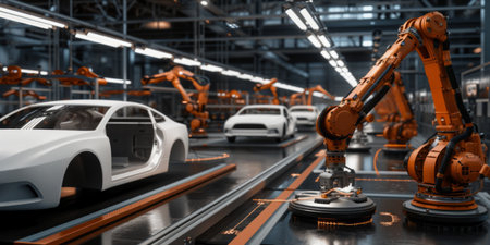 Advanced robotic assembly line for car manufacturingの素材