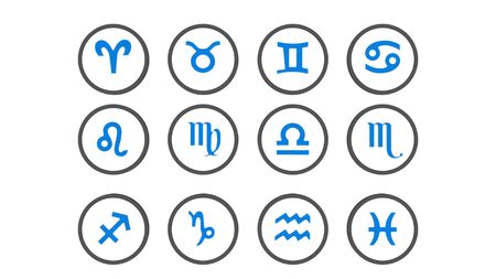 horoscope zodiac signs set 12の写真素材