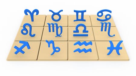 horoscope zodiac signs collection 3d renderingの写真素材
