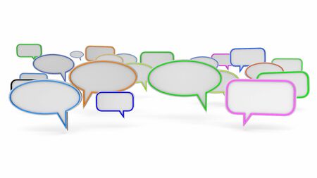 colorful dialog speech bubbles 3D renderingの写真素材