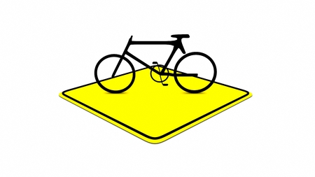 yellow road sign 3D renderingの写真素材