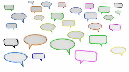 colorful dialog speech bubbles 3D renderingの写真素材