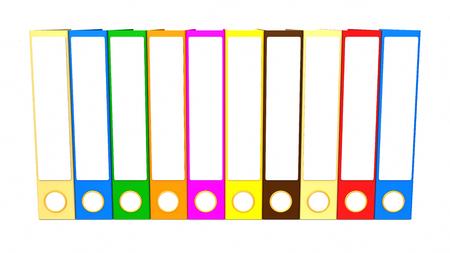 colorful folders on white background. 3D renderingの写真素材