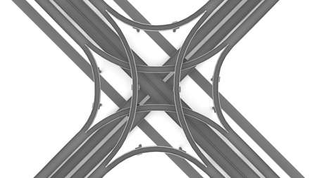 Modern passenger train station on white background. 3D renderingの写真素材