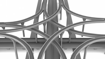 Modern passenger train station on white background. 3D renderingの写真素材
