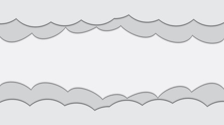 Cloud on night sky in paper cut style. Vector Illustrationのイラスト素材