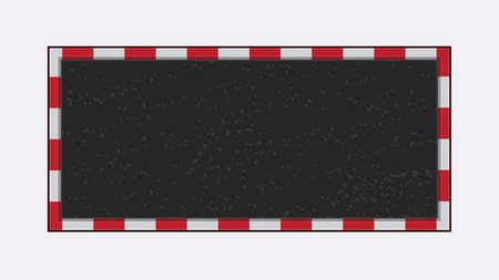 Sidewalk with red and white curb blank frame. Vector Illustrationのイラスト素材