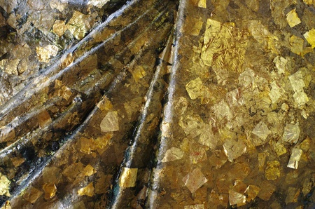 Golden Pattern of Gold Foil on Statue Close-Upの写真素材