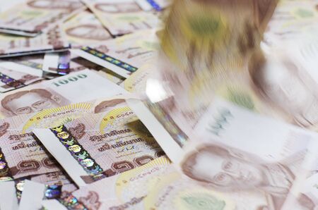 Falling of Money Thai Baht Cash の写真素材