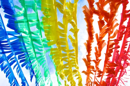 Colorful Plastic Strip Create by Recycle Conceptの写真素材